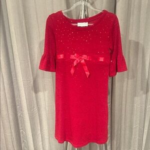 Sweet Heart Rose Sparkling sweater Red Dress that ties in back.‎